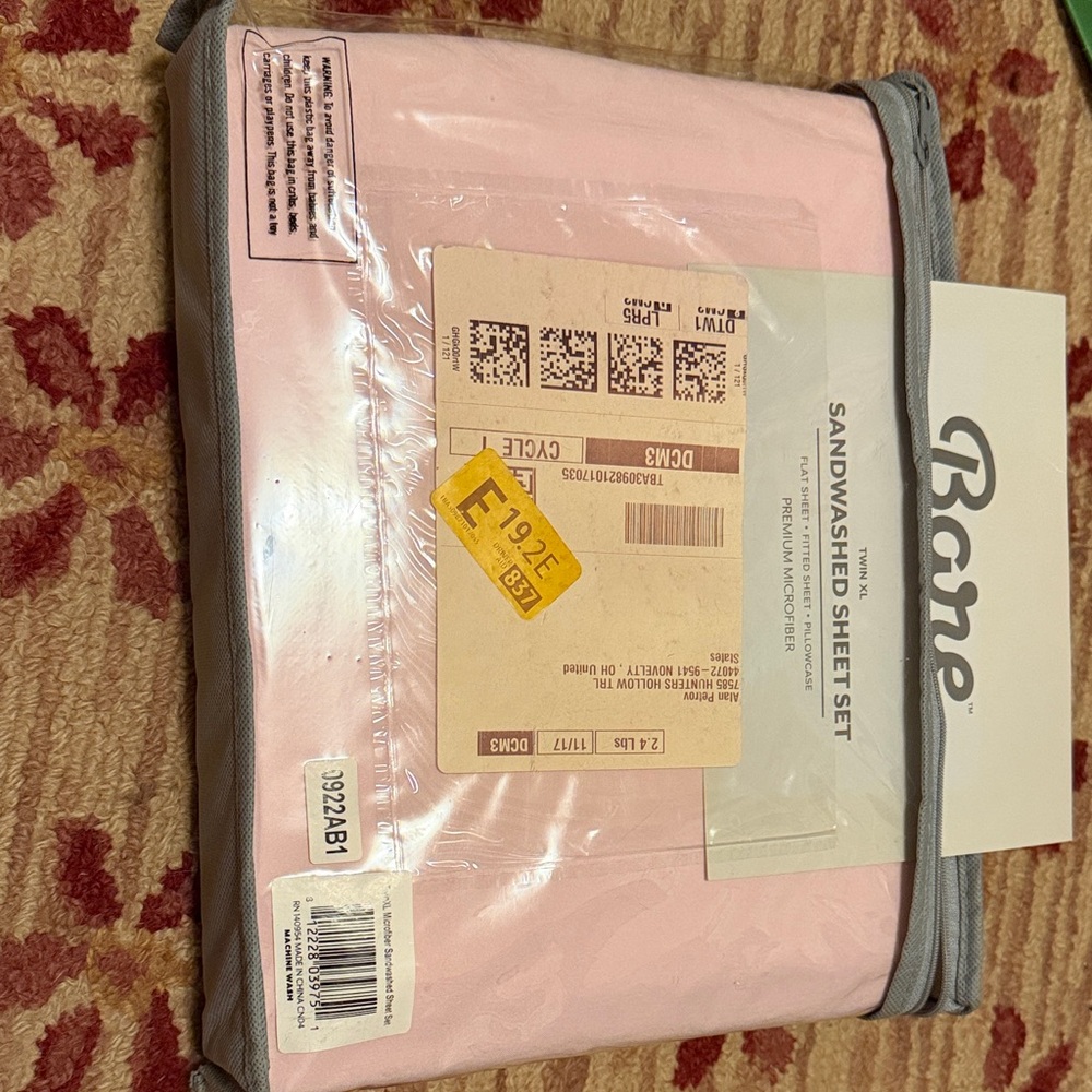 Bare Escentuals Pink Sandwashed Sheet Set